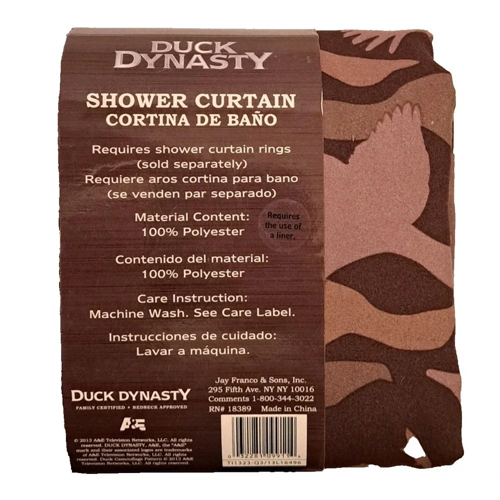 Duck Dynasty Shower Curtain Brown Camo Flying Ducks‎ 70x72 Polyester New
